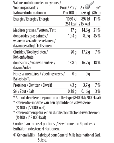 vanilla pint nutrition